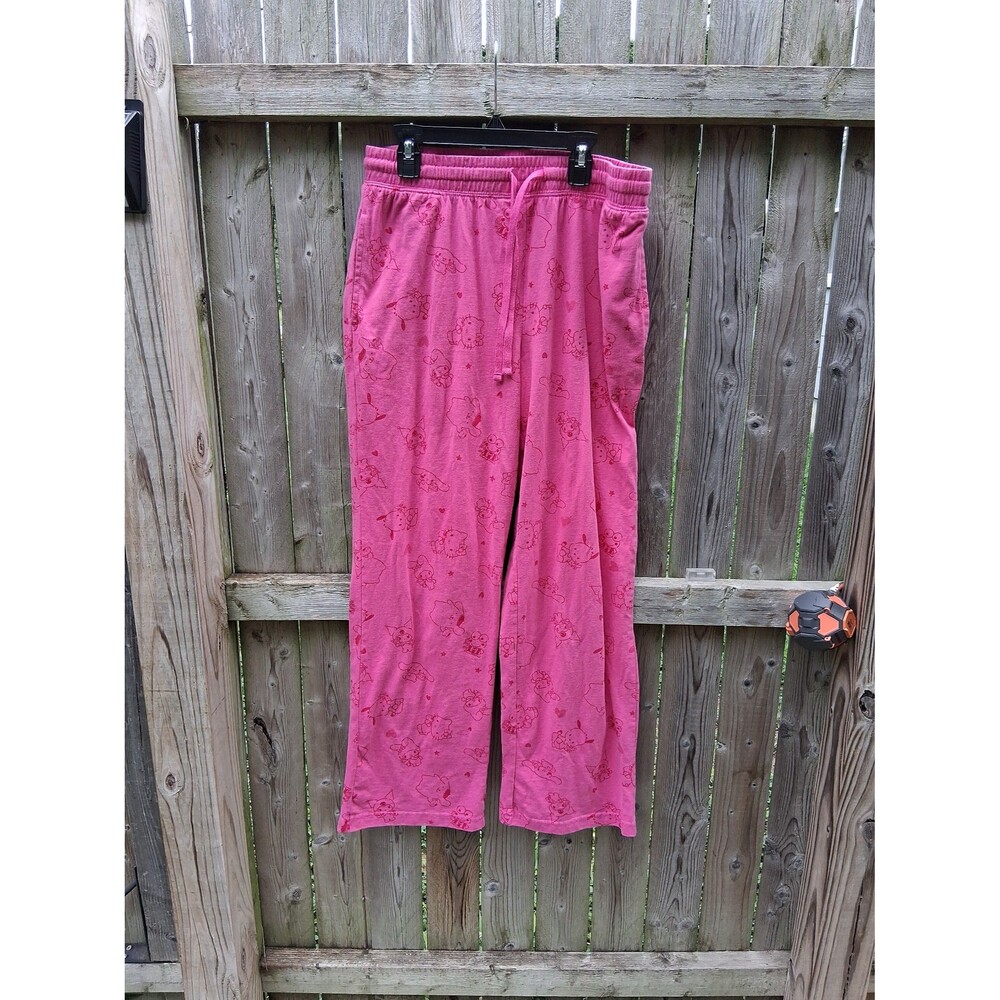 416 All Over Print Hello Kitty & Friends by Sanrio Pink PJ Pajama Pants Large